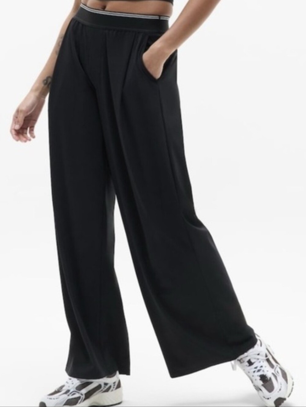 Athleta Navy Stratosphere High-Rise Wide Leg Ultra-Lightweight Pants - Size XL